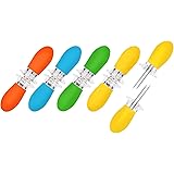 AUGSUN 10Pcs/5 Pairs Corn Holders, Stainless Steel Corn on The Cob BBQ Fork Skewers for Home Cooking Parties Camping