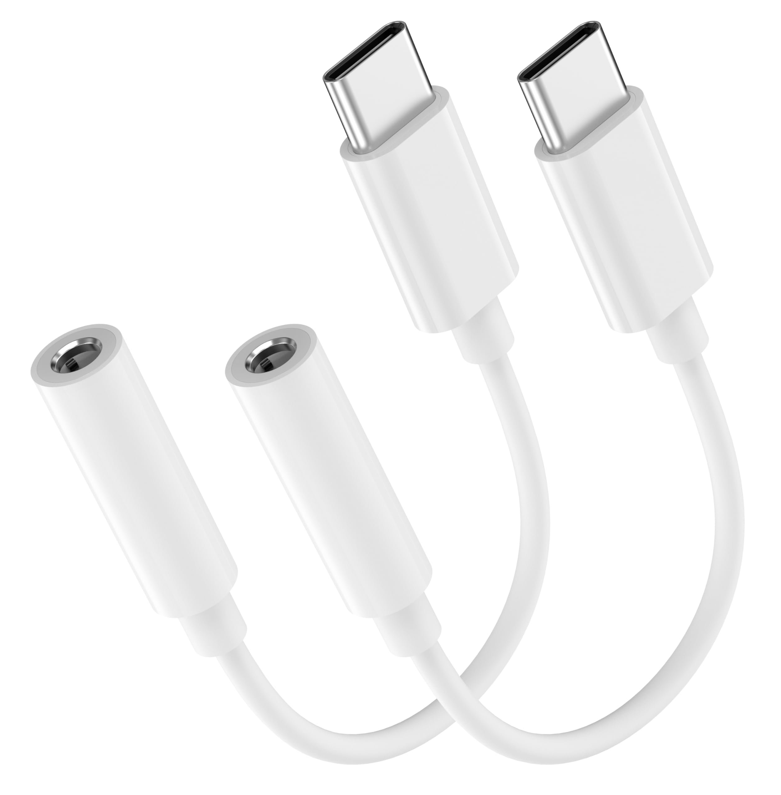 LERTOSEN 2 Pack USB C to 3.5mm Headphone Jack Adapter – HiFi Audio Dongle, Type C to Aux Female Cable Cord Compatible with iPhone 17/16/15 Pro Max, Galaxy S25/S24/S23, iPad Pro, Pixel, MacBook