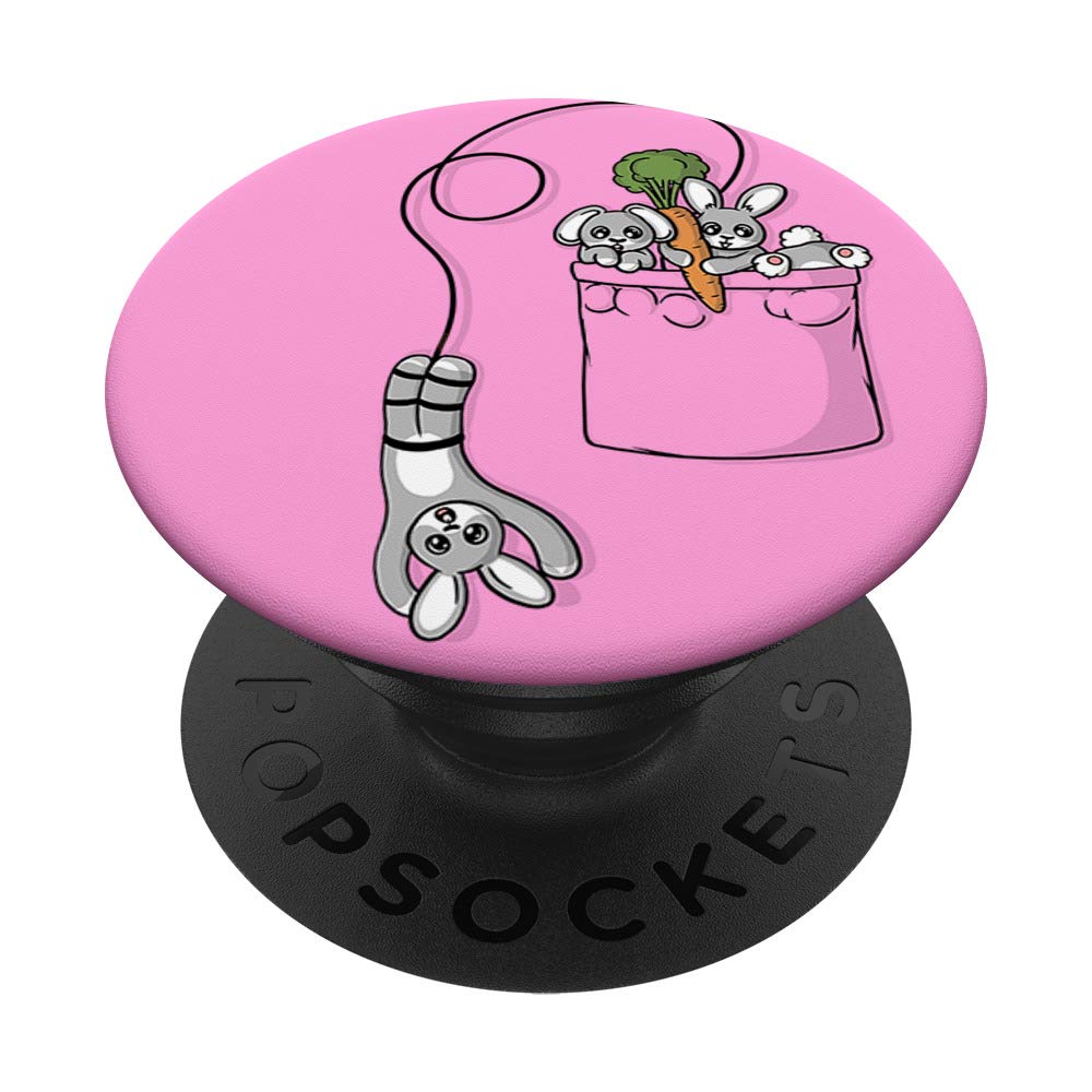 Cute Bunny Rabbit Bungee Jumping from Pocket PopSockets Grip and Stand for Phones and Tablets