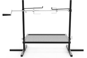 only fire Adjustable Grill Rotisserie System and Spit, Over Fire Camp Grill with Cooking Grate for Outdoor Open Flame Cooking