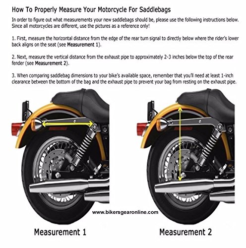 MOTORCYCLE LARGE TWO PIECE STUDDED PVC SADDLEBAG CRUISER STYLE