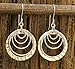 Two Tone Graduated Hoops Dangle Earrings 925 Sterling Silver & 14k Gold Filled Cascading Circles