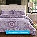 Duvet Cover Set 3-pieces bedding sets Full Queen Size Microfiber , Purple Floral Lavender Boho Bohemia Exotic Patterns Floral Design,Without Comforter (Full/Queen, (1Duvet Cover+2Pillowcases)#02)