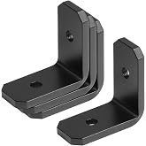 eoere 4 PCS 2" x 1" Heavy Duty L Angle Bracket, Black Rafter Clip, 6 Gauge | Max Load 300lbs
