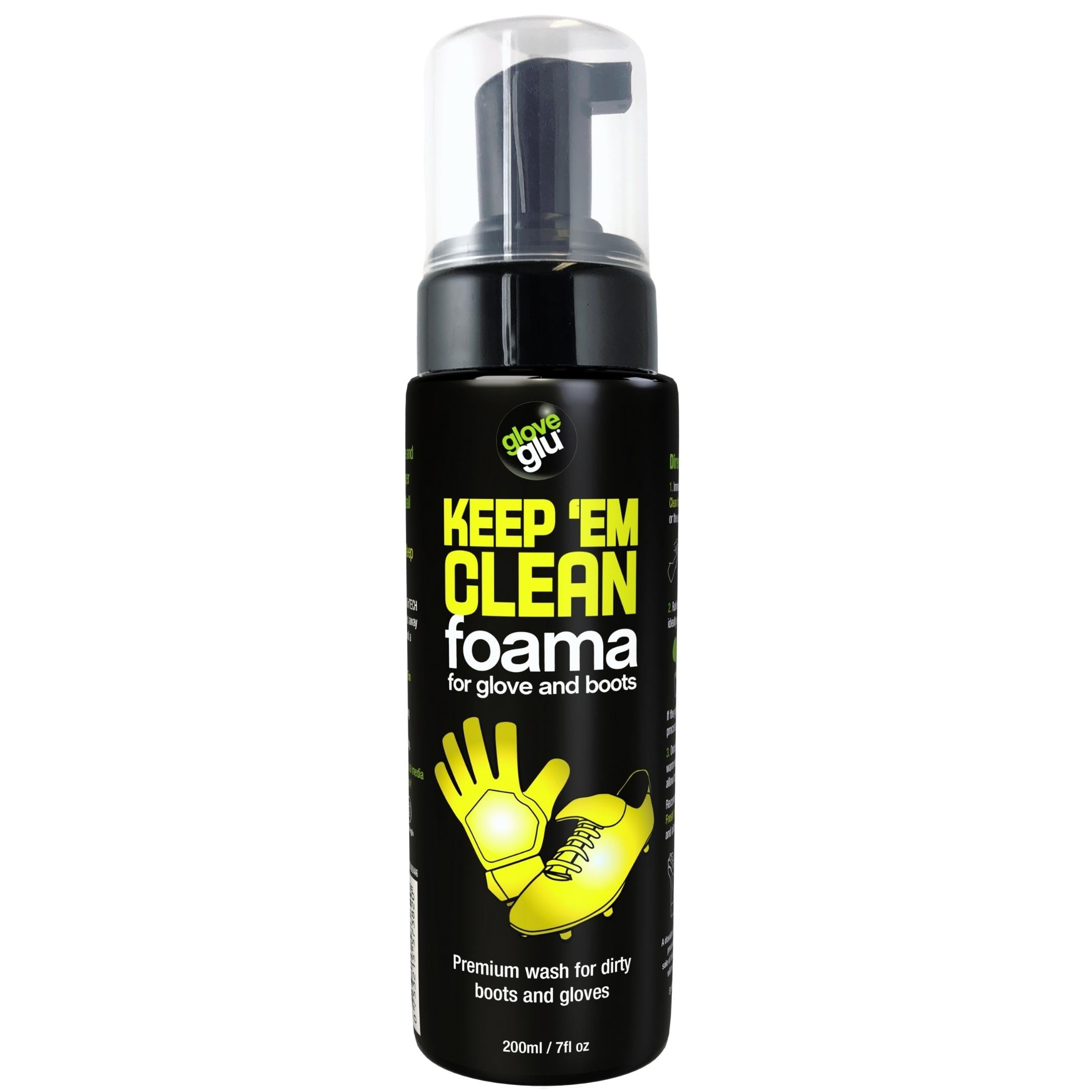 gloveglu Keep 'Em Clean Foama for Goalkeeper Gloves and Football Boots, 200ml