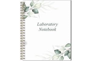 Tuun Fuplan Lab Notebook/Laboratory Notebook - (.25" Grid Format), Laboratory Notebook Quad Ruled Science Lab Book for Chemistry, Physics, 8" x 10", Spiral Bound, Flexible Cover, Green Leaf