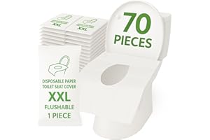 DZHONGD Individually Wrapped XXL Toilet Seat Covers Disposable Flushable for Travel (30 Pack), Full Coverage Paper Liners for Kids & Adults