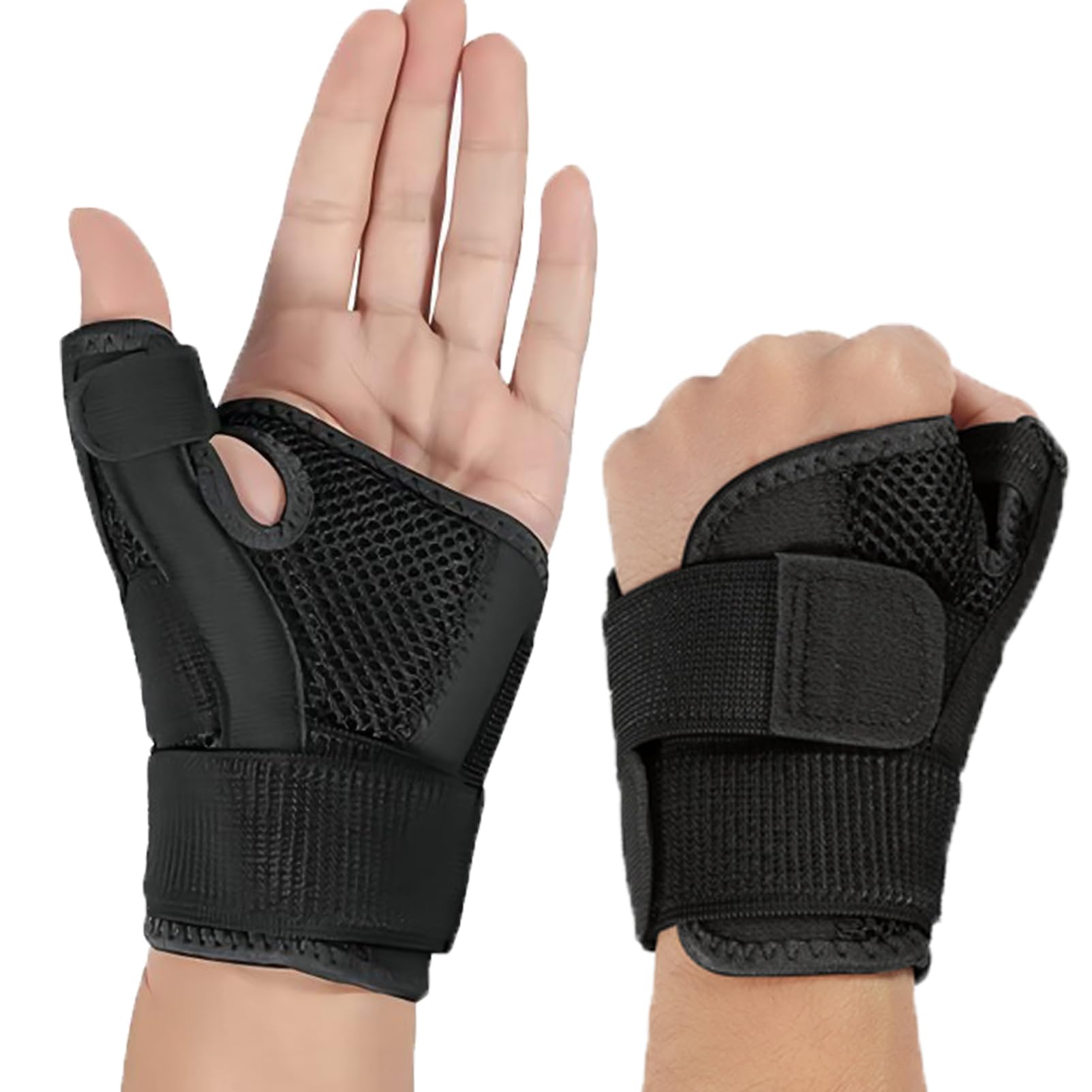 SONGQEE Wrist Thumb Support for Arthritis Pain, Thumb Splint for Right Left Hand, Hand Support Thumb Brace Stabilizer for Sprains, Tendonitis, Trigger Finger Splint, Carpal Tunnel, Universal Size