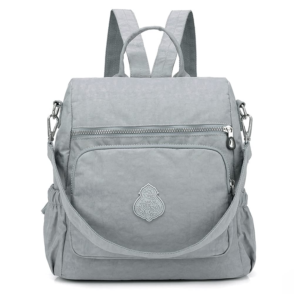 Estwell Women Backpack Ladies Rucksack Handbag Anti-theft Waterproof Nylon School Bag Travel Casual Daypack Fashion Shoulder Bag, Grey