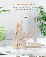 TriPole USB Desk Fan 2000mAh 3 Speed 180° Quiet 30dB Beige view 4