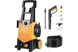 SCHTUMPA Electric Pressure Washer SH 4000, Power Washers Electric Powered, Max 1.6 GPM Power Washers with 3 Nozzles, Foam Cannon, 20 FT Hose, 35 FT Power Cord,Cleaning Cars/Fences/Floors/Yard/Patios
