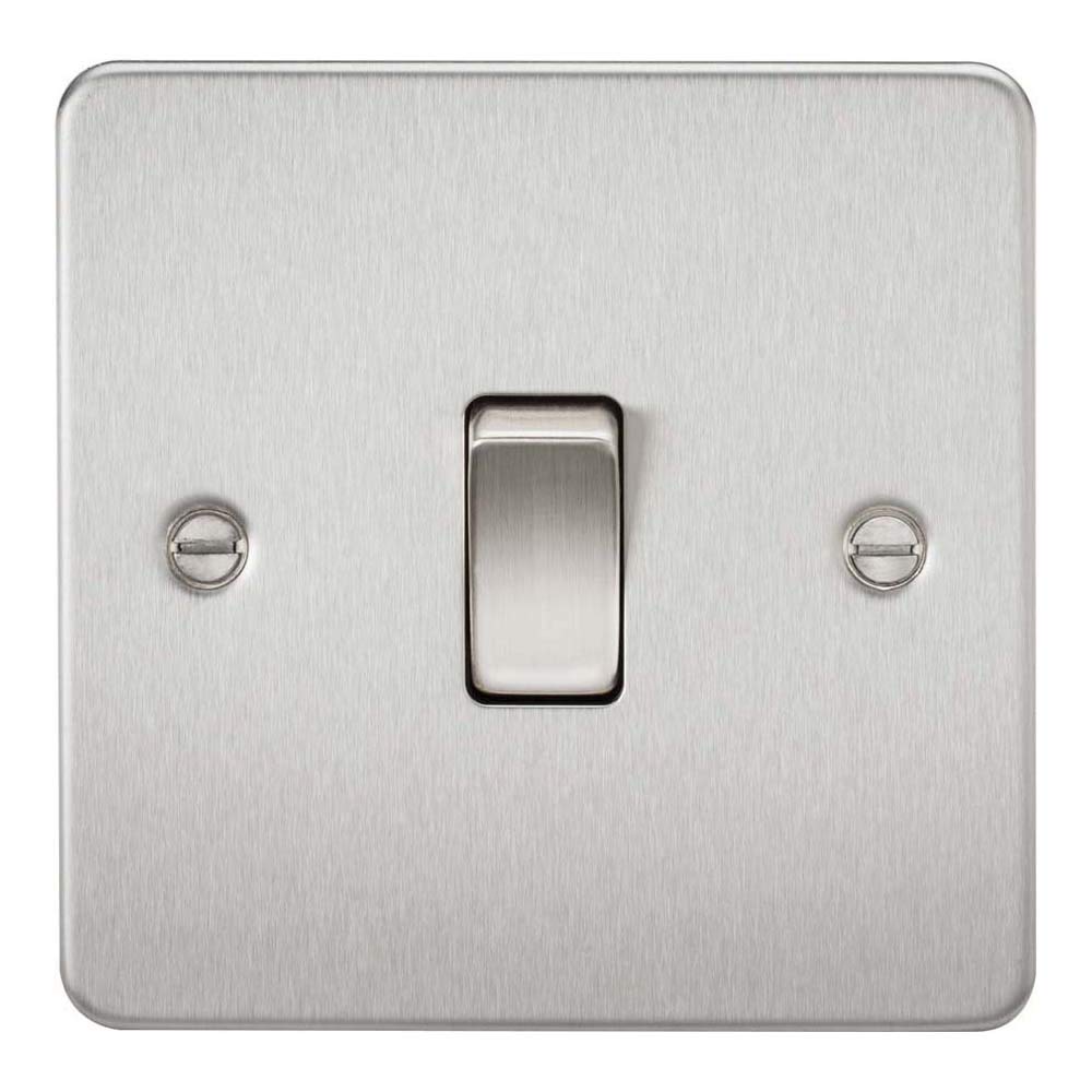 Knightsbridge FP1200BC Flat Plate Intermediate Switch, Brushed Chrome, 10AX, 1G โ image 1