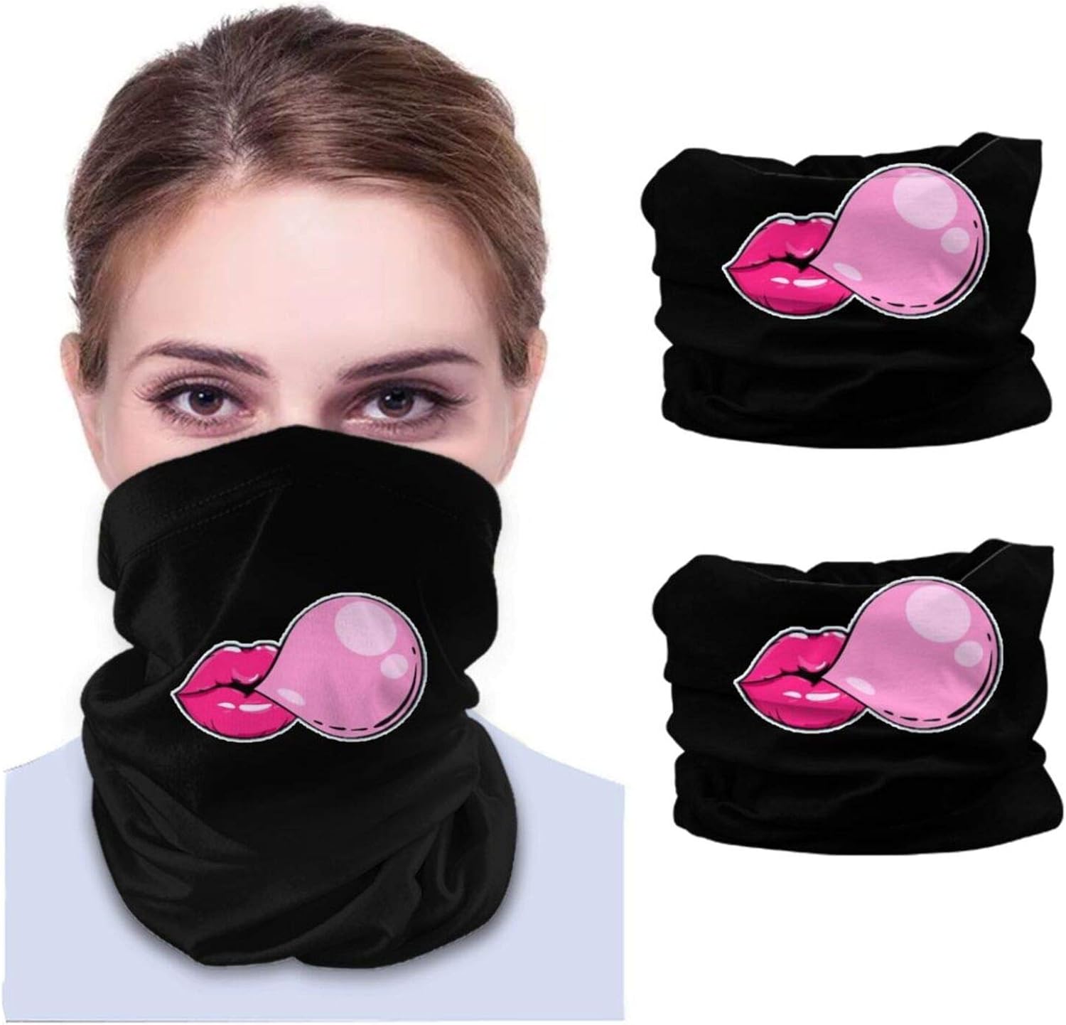 Unisex Masks kiss Bubble Gum Face Mask Scarf Bandana Balaclava Black at