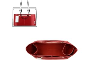 ZTUJO Purse Organizer Insert For Handbag & Tote Shaper,Tote Bag Organizer Insert For Speedy Neverful, 6 Sizes(Slender Medium,Silky Red)