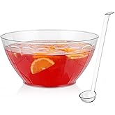 MOLIGOU Plastic Punch Bowl with Ladle, 1.8 Gallon Large Punch Bowl for Parties, Clear Serving Bowl for Salad, Snack, Candy