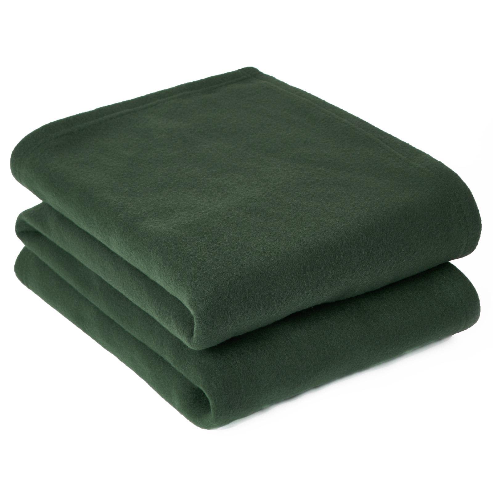 Dreamscene Polar Fleece Blanket for Bed, Super Soft Warm Cosy Plain Forest Green Throw Over Sofa Lightweight Fluffy Small Blanket Throw Single Bedspread, 120 x 150cm — image 1