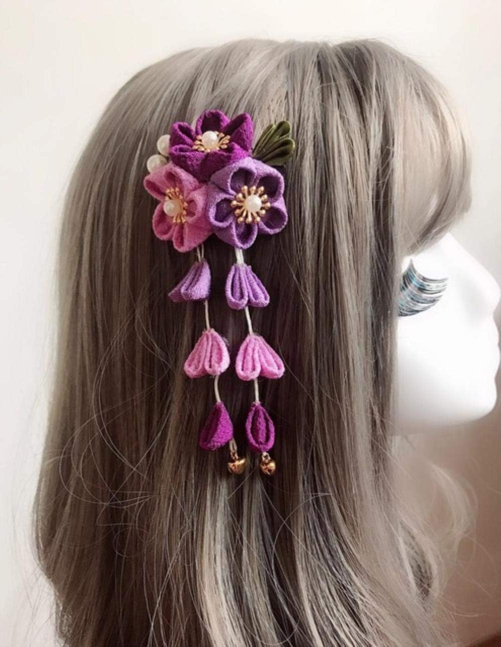 LLDS Japanese Handmade Hairpin Tassel Hair clip Tsumami zaiku Hair