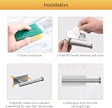 Ibergrif Chrome Toilet Roll Holder Self Adhesive Wall Mounted No Drilling view 7