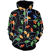 Arvilhill Mens Christmas Hoodies Funny Ugly 3D Printed Graphic Unisex Pullover with Pocket (S-3XL)