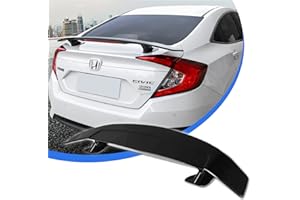 RoyalParts 46Inch Rear Trunk Spoiler GT JDM Style Wing Spoiler Compatible with Universal Car Racing Spoiler Lightweight Glossy Black with Reflect Light (Universal Glossy Black)