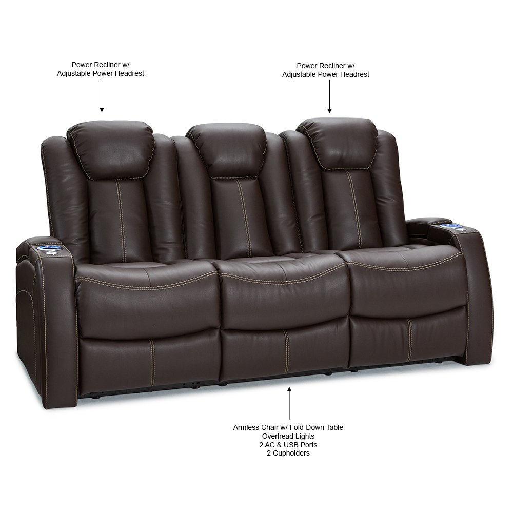 Seatcraft Republic Leather Home Theater Seating Power Recline (Row of