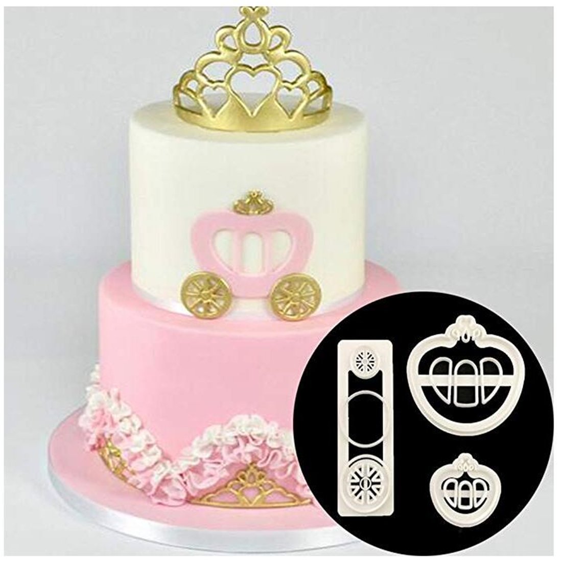 Tmrow - Molde de plástico para fondant para tartas, 3 piezas ...