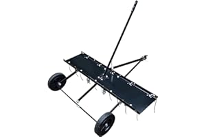 40-Inch Tine Tow Dethatcher with 20 Tines – Pull Behind Dethatcher for Lawn Tractors & Riding Lawn Mowers, Heavy-Duty Lawn Tr