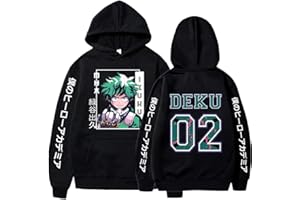 Xuminvty Midoriya Academia Hoodie Adult Men Deku Sweatshirt Izuku Cosplay Pullover Sweater