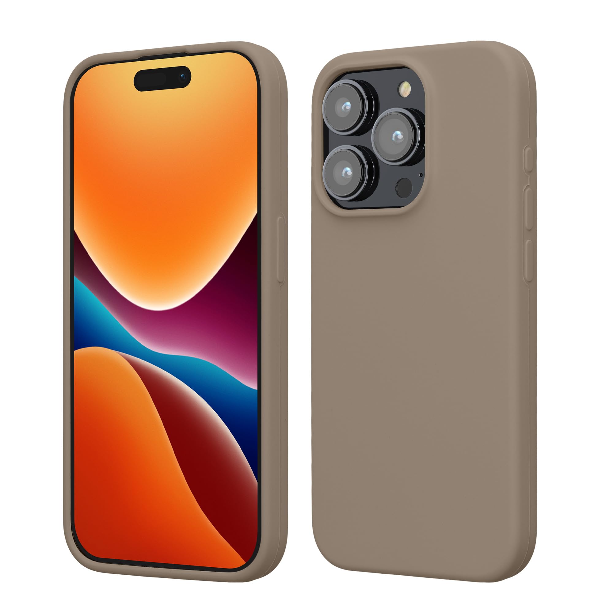 kwmobile Case for iPhone 15 Pro Case - Soft TPU Silicone Cover - Taupe