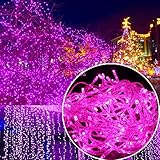 Autolizer 200 LED Pink Fairy String Lights Lamp for Xmas Tree Holiday Wedding Party Decoration Halloween Showcase Displays Restaurant or Bar and Home Garden - Control up to 8 Modes