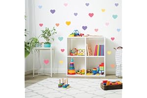 CELAENO Colorful Heart Wall Decal Stickers for Girls Bedroom Removable Heart Wall Stickers for Kids Baby Nursery Room Decorations
