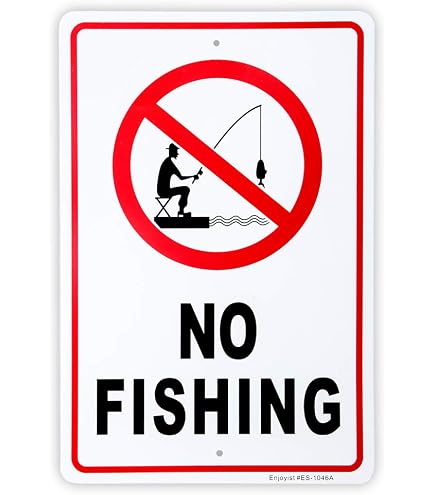SmartSign "No Swimming, Wading Or Fishing" Sign - 18x12 Inch Aluminum Composite, Black/White, Pre-Drilled