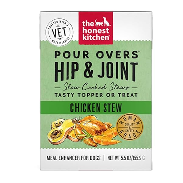 THE HONEST KITCHEN, POUR OVERS HIP & JOINT CHICKEN STEW WET DOG FOOD TOPPER, 5.5 OUNCE