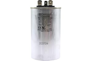 The HVAC Genius 45/5 uF 45+5 MFD 370V/440V Dual Run Start Round AC CBB65B Capacitor 45 5 uF 370/440 Volt VAC Air Conditioner Capacitor for AC Unit Fan Motor Start, Heat Pump, Condenser Straight Cool