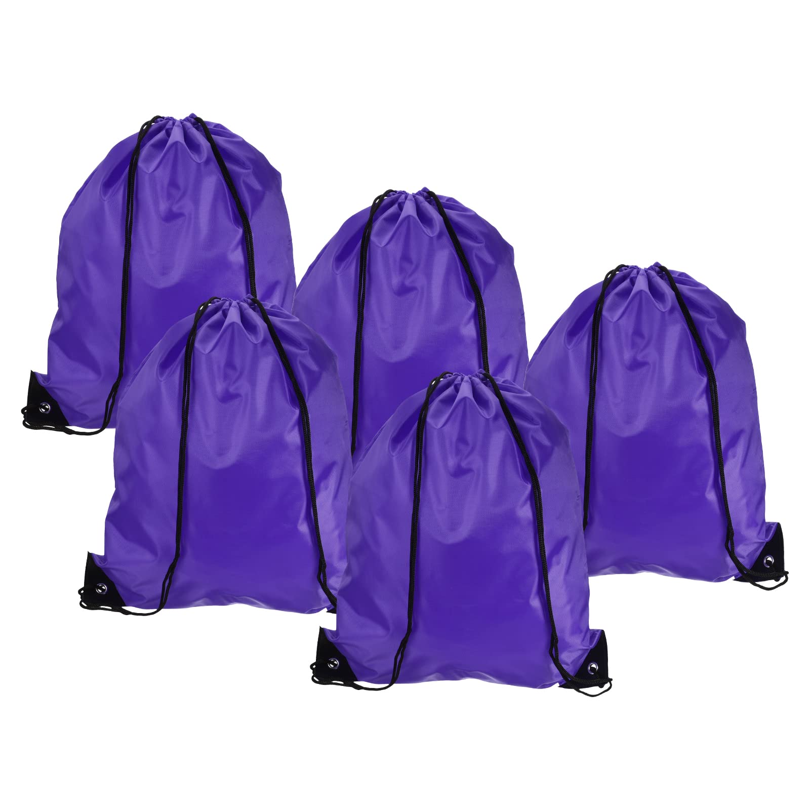 PATIKIL 42x34cm Nylon Drawstring Bag, 10 Pack Storage Bulk Cinch Backpack Sack for Gym Sports Outdoor Traveling, Purple