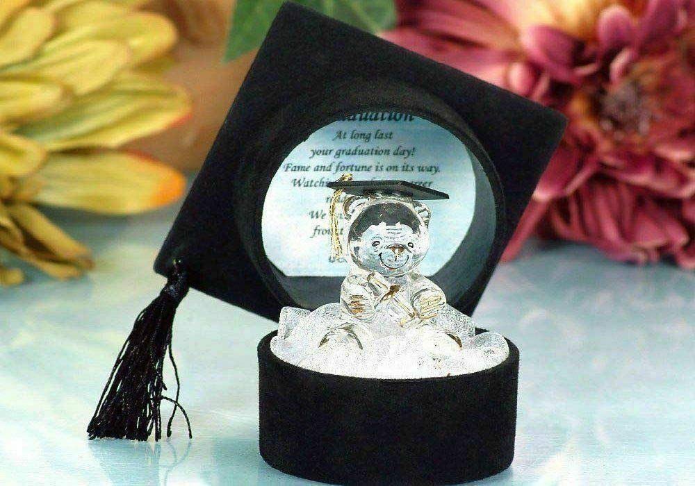 Graduation Crystal Glass Teddy Bear Ornaments Gift | Congratulations Keepsake Message Gift Unique Crystal Teddy Bear Ornament Gift Box with Poem | Graduation for University Degree Celebration Results