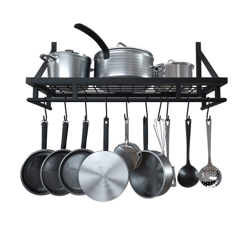Hanging Pot Rack Hooks Kitchen Ceiling Hanger Storage ...