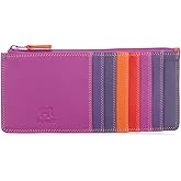 mywalit Leather Credit Card Holder | 15 Card Slots | ID Window & Zip Coin Pocket | Sangria Multi | Stylish & Compact Accessory for Men & Women | Perfect for Everyday Use