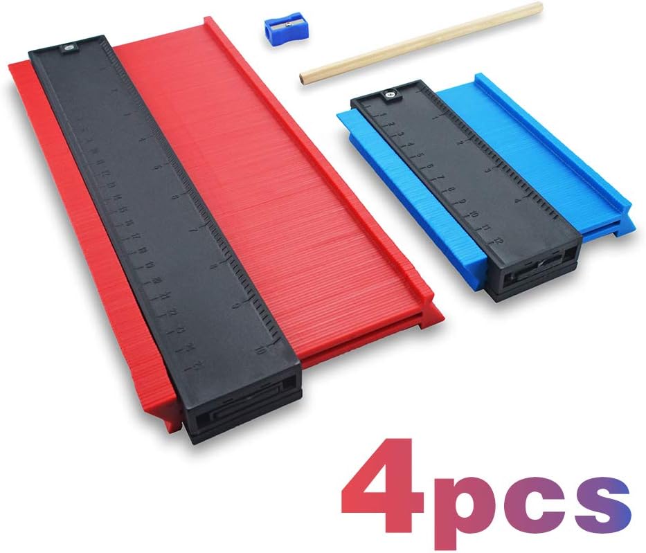 Contour Gauage Plastic, Widen Profile Copy Tool Shape Measuring for Corners and Contoured, Gauge Measure Ruler Contour Duplicator for Precise Measurement Tiling Laminate Wood with Pencil, Sharpener