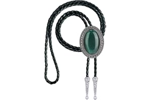 HLYMPONY Western Bolo Tie for Men Vintage Cowboy Rodeo Black Agate Bolo Tie for Women