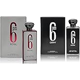 A CENTER 6PM Ebony&6PM Royal Men's Cologne Eau de Parfum Gift Set - 3.4 Fl Oz Each | Citrus Spicy & Woody Ambergris Fragrance | Luxury Perfume for Day & Night