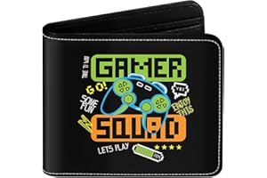 EXXBYELI Teen Boys Cool Wallet Funny Leather Wallets Credit Id Card Cash Holder Black Rfid Blocking Zipper Cute Kawaii Aesthetic Wallets With Coin Pocket Id Window For Teen Boy Male Youth Guys Men Teenager