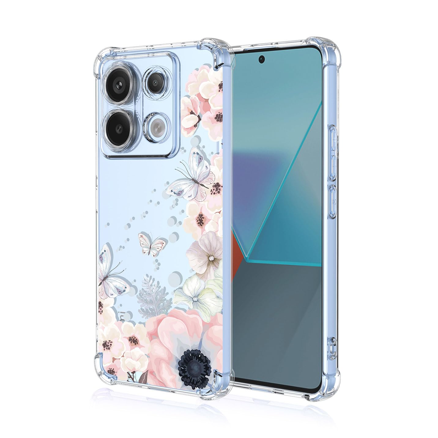 BORYA Case for Xiaomi Redmi Note 13 Pro 5G, Shockproof TPU Bumper Clear Ultra Thin Soft Silky Premium Silicone Cover with Cute Elegant Simple Pattern, A48 — image 1