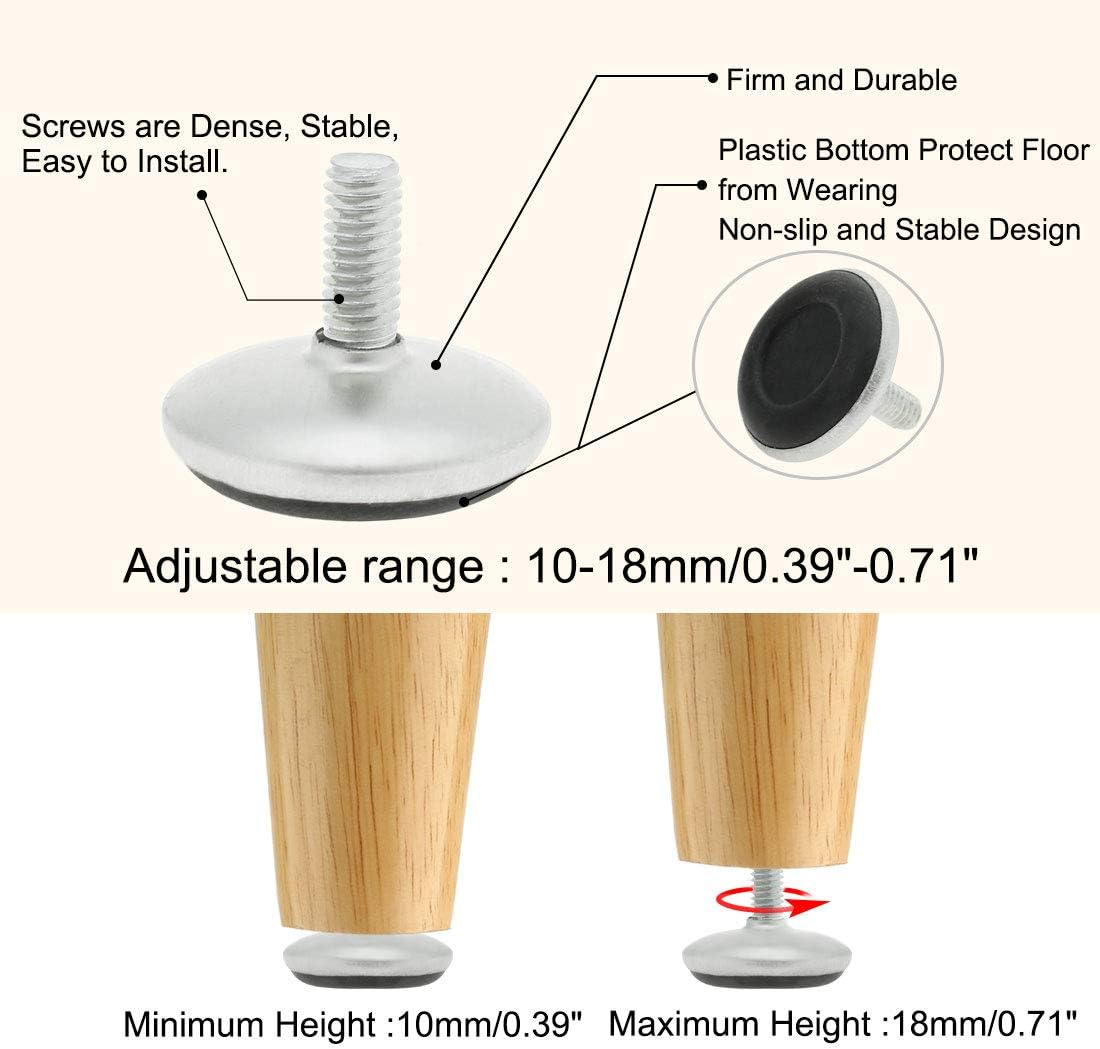 Sourcing Map M6 X 10 X 16 Mm Pies Niveladores Protector De