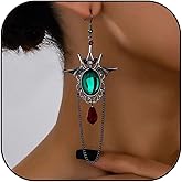 Gothic Bat Earrings Vampire Bat with Crystal Earrings Punk Tassel Dangle Drop Earrings Halloween Jewelry Gifts