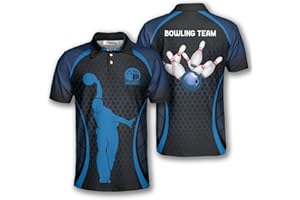 PRIMESTY Custom Bowling Shirts for Men, Custom Name and Teamname Bowling Jerseys, Personalized Bowling Polo Shirts