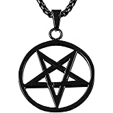 Crazy Hunter Black Stainless Steel Pagan Wicca Inverted Star Pentagram Men Pendant Necklace