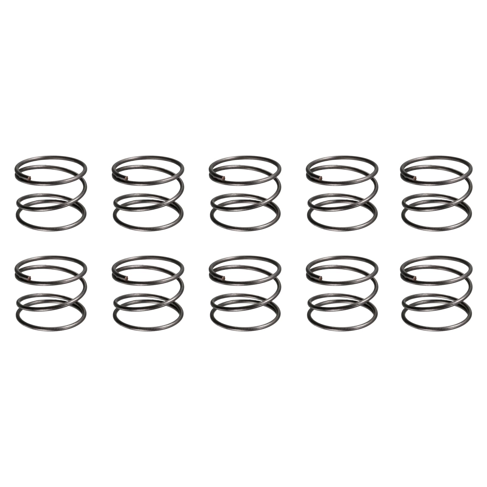 DTGN 1.2x20x15mm(DxODxL) Compression Spring - 10Pack - Good for Machinery - Spring Steel Extension Spring - Black