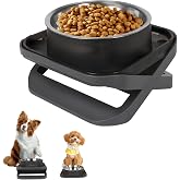 FURNIPLAS Raised Dog Bowls for Small &amp; Medium Dogs, Adjustable Elevated Stainless Steel Food or Water Bowl, No Spill Non-Slip Dog Feeder Stand for Pets