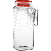 Bormioli Rocco Gelo Jug with Red Lid, 41-Ounce